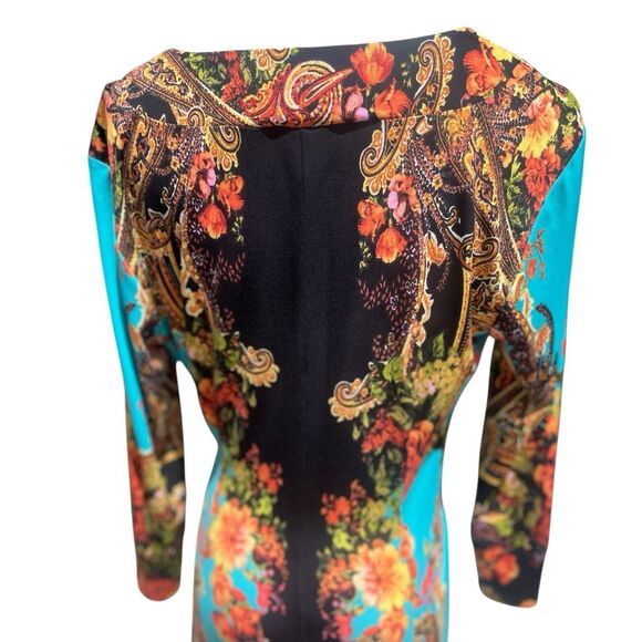 Joseph Ribkoff Bold Abstract Design Midi Dress Size 8 - Picture 5 of 6